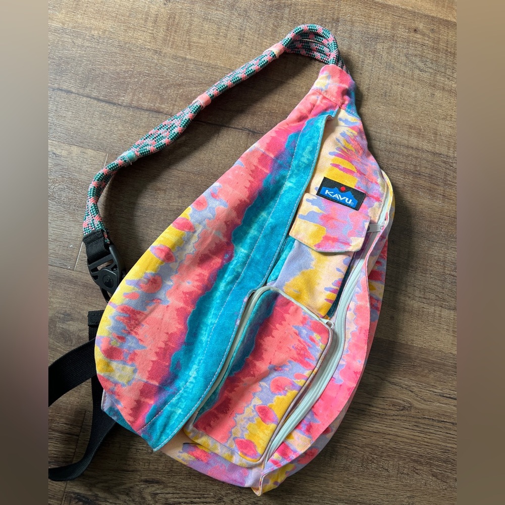 Kavu Women's Crossbody Rope Bag - Surf Tie Dye Pink Teal